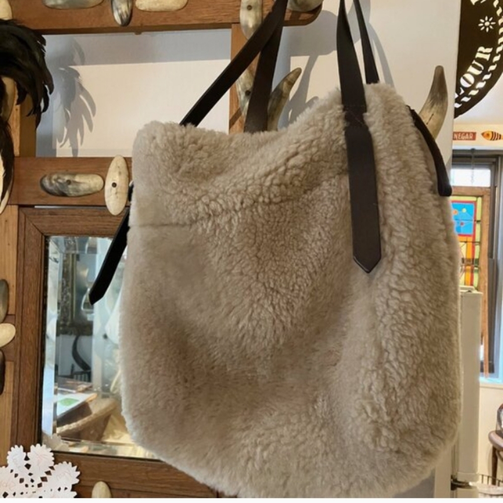 Anthropologie Holding Horses shearling handbag hobo bag